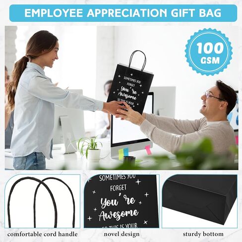 Tenceur 20 PCS Ardergy Gift Facs للموظف ، زميل في العمل ، زميل شكرًا لك مع مقابض - 8.3 × 4.3 × 10.6 بوصة ، حقائب هدايا ورقية لعيد الميلاد ، لحزب الحفلات in Saudi Arabia