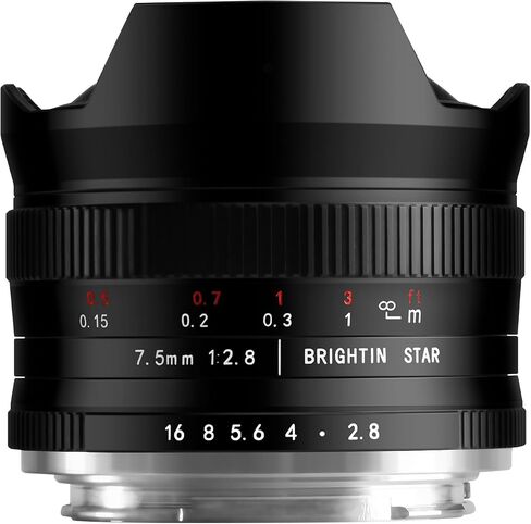 7.5mm F2.8 Ultra Wide-Angle Fisheye Manual Focus APS-C Mirrorless Camera Lens, Fit for Fuji XF in Saudi Arabia