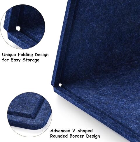 Large Bulletin Board, 72x48 Inches Cork Board Alternative, Large Felt Board Decorative Pin Board for Wall, Foldable Photo Board Self-Adhesive Vision Board with 36 Pushpins Dark Blue in Saudi Arabia