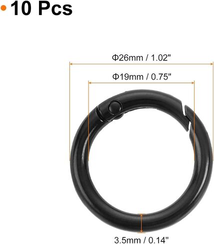 uxcell Spring O Rings, Trigger Round Snap Buckle, DIY Accessories Spring Keyring Buckle for Keychains, Purse and Handbag in Saudi Arabia