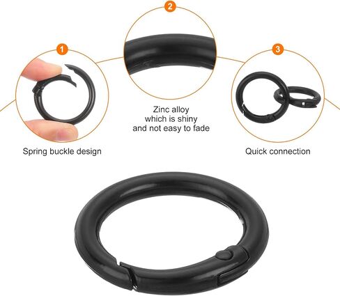 uxcell Spring O Rings, Trigger Round Snap Buckle, DIY Accessories Spring Keyring Buckle for Keychains, Purse and Handbag in Saudi Arabia