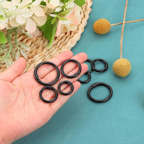 uxcell Spring O Rings, Trigger Round Snap Buckle, DIY Accessories Spring Keyring Buckle for Keychains, Purse and Handbag in Saudi Arabia