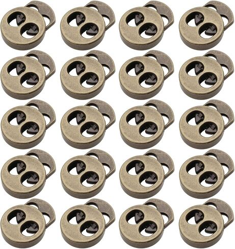 20Pcs Double Hole Spring Buckles Cord Stopper Buckle for Clothing Bag Belts Shoes Drawstring Closures 19x15x5mm in Saudi Arabia