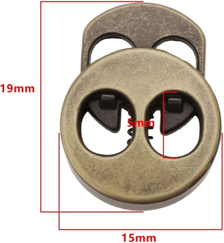 20Pcs Double Hole Spring Buckles Cord Stopper Buckle for Clothing Bag Belts Shoes Drawstring Closures 19x15x5mm in Saudi Arabia