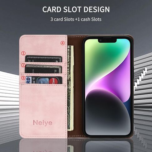 Compatible with iPhone 14 Pro Max Wallet Case with RFID Blocking Card Slots Closure Protective PU Leather Stand Phone Cover for iPhone 14 Pro Max Case Wallet(6.7 inch-Pink) in Kuwait