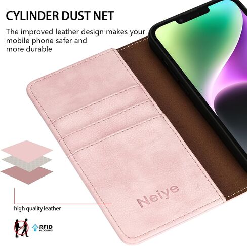 Compatible with iPhone 14 Pro Max Wallet Case with RFID Blocking Card Slots Closure Protective PU Leather Stand Phone Cover for iPhone 14 Pro Max Case Wallet(6.7 inch-Pink) in Kuwait