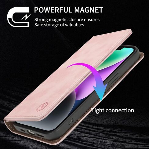 Compatible with iPhone 14 Pro Max Wallet Case with RFID Blocking Card Slots Closure Protective PU Leather Stand Phone Cover for iPhone 14 Pro Max Case Wallet(6.7 inch-Pink) in Kuwait