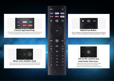 OEM Replacement Remote Control XRT140 for All VIZIO Smartcast D/E/M/P/V/PX Series Smart TVs (HBO/Netflix/PrimeVideo/Pluto/iHeart/Crackle) in Kuwait
