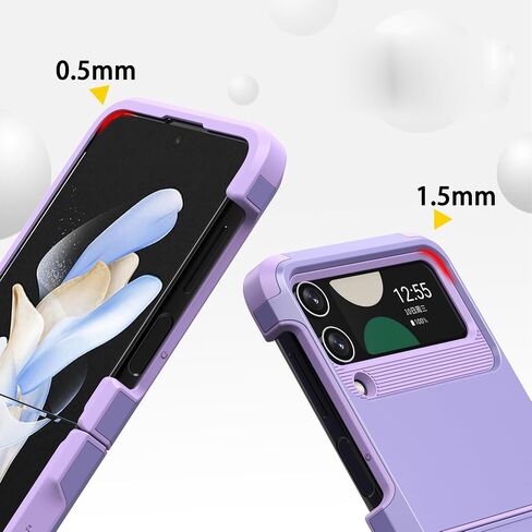 Asuwish Compatible with Samsung Galaxy Z Flip 4 5G 2022 Phone Case Cell Accessories Heavy Duty Slim Rubber Protective Hard PC Anti-Slip Hybrid Cover for ZFlip4 Z4 Flip4 4Z Women Men Black in Saudi Arabia