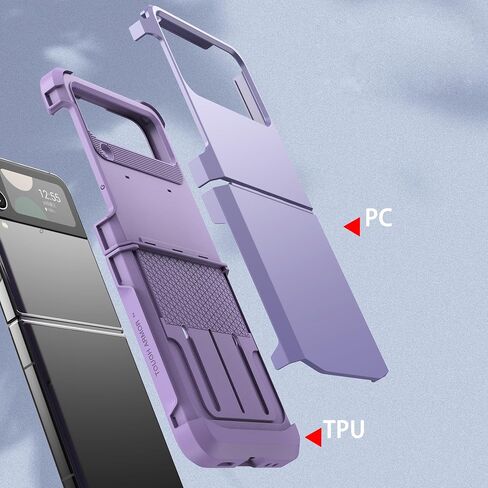 Asuwish Compatible with Samsung Galaxy Z Flip 4 5G 2022 Phone Case Cell Accessories Heavy Duty Slim Rubber Protective Hard PC Anti-Slip Hybrid Cover for ZFlip4 Z4 Flip4 4Z Women Men Black in Saudi Arabia