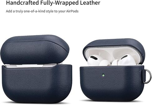Airpods Portable Pro Case مع حزام سلسلة المفاتيح وحمل مقطع ، وغطاء Airpods Pro Cover الكامل للحبوب مع تصميم بطانة الألياف الدقيقة الواقية - بني in Saudi Arabia