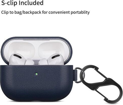 Airpods Portable Pro Case مع حزام سلسلة المفاتيح وحمل مقطع ، وغطاء Airpods Pro Cover الكامل للحبوب مع تصميم بطانة الألياف الدقيقة الواقية - بني in Saudi Arabia