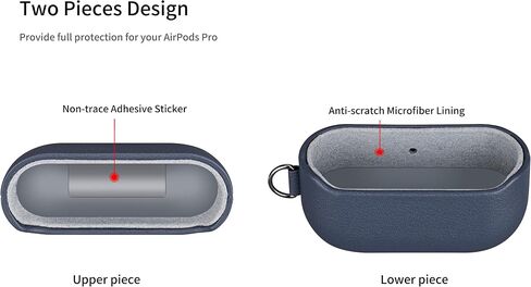 Airpods Portable Pro Case مع حزام سلسلة المفاتيح وحمل مقطع ، وغطاء Airpods Pro Cover الكامل للحبوب مع تصميم بطانة الألياف الدقيقة الواقية - بني in Saudi Arabia