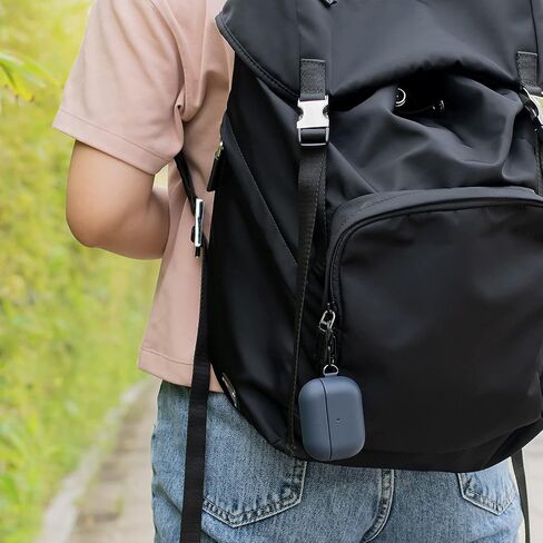 Airpods Portable Pro Case مع حزام سلسلة المفاتيح وحمل مقطع ، وغطاء Airpods Pro Cover الكامل للحبوب مع تصميم بطانة الألياف الدقيقة الواقية - بني in Saudi Arabia