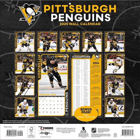 TURNER SPORTS Pittsburgh Penguins 2025 12x12 Team Wall Calendar (25998011953) in Saudi Arabia