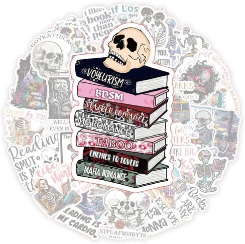 Book Cat Stickers for Kindle and Laptop Decals | Perfect Gifts and Accessories | Ideal for Book Lovers, Featuring Coffee,Cat,Books in Kuwait