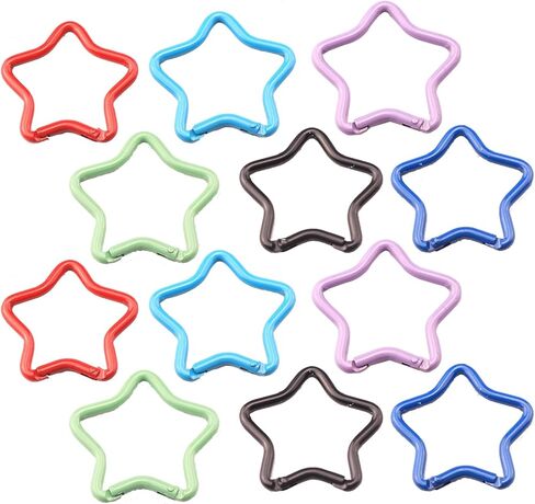ABCOOL 12PCS Heart Star Triangle Shape Keychain Clips Mini Small Carabiner - Aluminum Durable Quick Release Auto Locking D-Shape Spring Loaded Clip for for Home Rv Camping Fishing Hiking Traveling in Kuwait