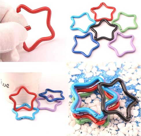 ABCOOL 12PCS Heart Star Triangle Shape Keychain Clips Mini Small Carabiner - Aluminum Durable Quick Release Auto Locking D-Shape Spring Loaded Clip for for Home Rv Camping Fishing Hiking Traveling in Kuwait