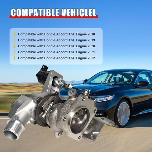 6A0-F4-T/C Turbocharger Assembly without Solenoid Valve Compatible with Hond-a Accord 2018-2022 1.5L Engine Replace# 181201132E 18900-6A0-003 in Kuwait