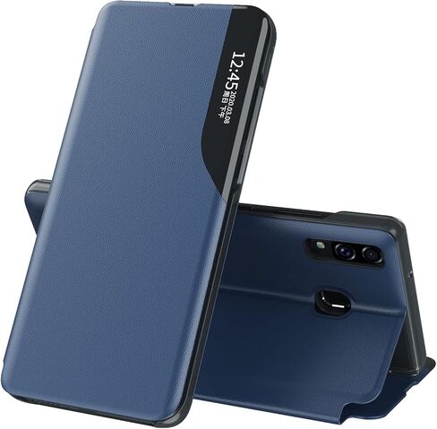 Case for Samsung Galaxy A71, Galaxy A71 Case Clear View Leather with Kickstand Magnetic Flip Phone Case Women Men Shockproof Protective Cover for Samsung Galaxy A71 4G / 5G,Windows Orange in Kuwait
