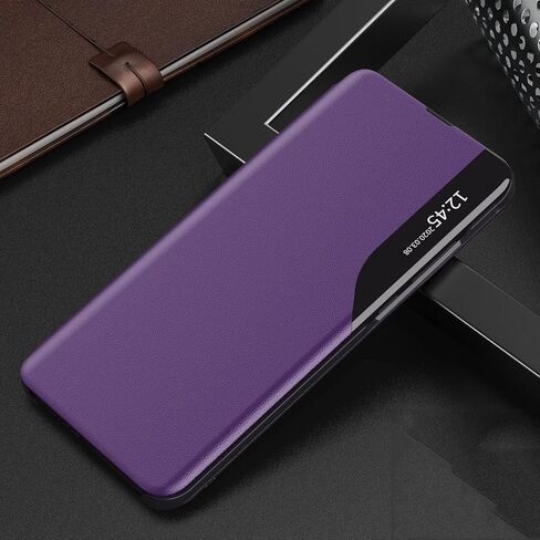 Case for Samsung Galaxy A71, Galaxy A71 Case Clear View Leather with Kickstand Magnetic Flip Phone Case Women Men Shockproof Protective Cover for Samsung Galaxy A71 4G / 5G,Windows Orange in Kuwait