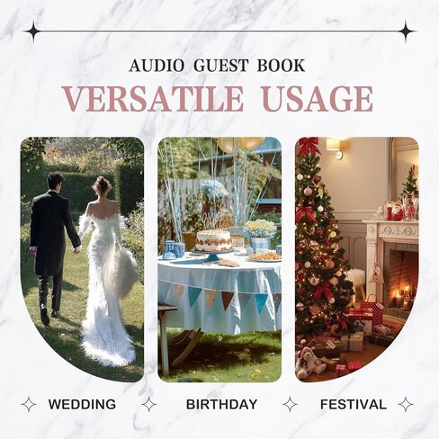 Audio Guest Book Wedding Phone to Record Customized Audio Message, Wedding Birthday Party Audio Message Voicemail, Black Vintage Style Guest Book in Saudi Arabia
