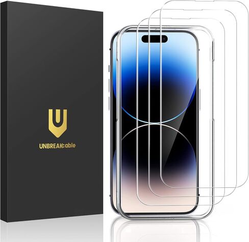 UNBREAKcable 3-Pack Screen Protector for iPhone 11 Pro/iPhone XS/iPhone X, Double Shatterproof Tempered Glass [Easy Installation Frame] [9H Hardness] [HD Clear] [Case Friendly] for iPhone 5.8 inch in Saudi Arabia