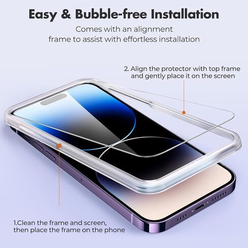 UNBREAKcable 3-Pack Screen Protector for iPhone 11 Pro/iPhone XS/iPhone X, Double Shatterproof Tempered Glass [Easy Installation Frame] [9H Hardness] [HD Clear] [Case Friendly] for iPhone 5.8 inch in Saudi Arabia