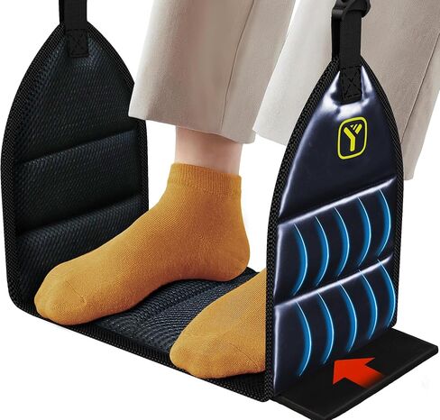 Airplane Foot Rest (PU Leather) Foot Hammock for Plane Travel Footrest with Memory Foam Foot and Heel Hammock Airplane Travel Accessories in Kuwait