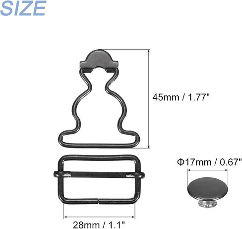 uxcell Overall Buckles, Metal Suspender Replacement Buckles for Cotton Jacket Jeans in Saudi Arabia