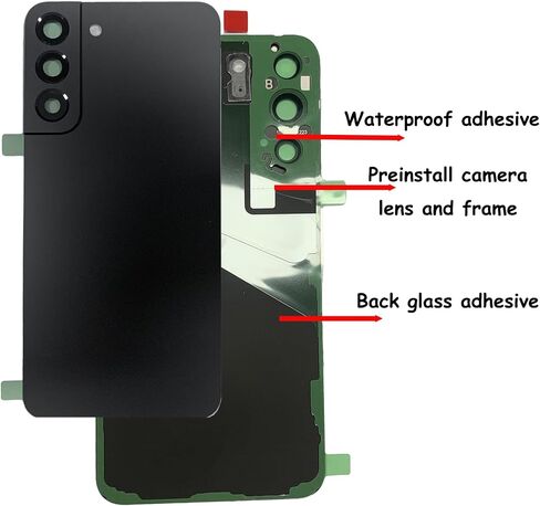 Galaxy S22 Plus Back Glass Cover Waterproof Housing Door Replacement with Camera Glass Lens for Samsung Galaxy S22+ Plus 5G + Tools (Phantom Green) in Saudi Arabia