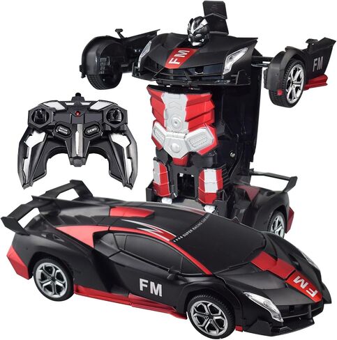 Remote Control Car Transform Robot Car, One Click Deformation, 2.4Ghz Anti-Jamming, 360 Degree Rotation Drift, Christmas Birthday Gift Toys for 3,4,5,6,7,8 Years Old Boys Girls (Frosted red) in Saudi Arabia