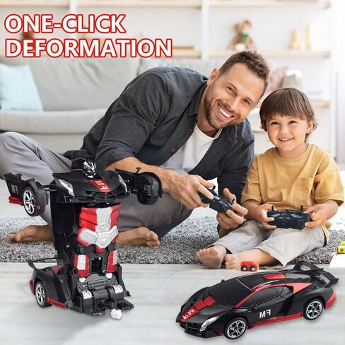 Remote Control Car Transform Robot Car, One Click Deformation, 2.4Ghz Anti-Jamming, 360 Degree Rotation Drift, Christmas Birthday Gift Toys for 3,4,5,6,7,8 Years Old Boys Girls (Frosted red) in Saudi Arabia