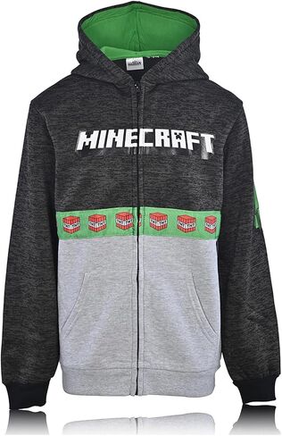 Minecraft Boys Video Game Hoodie - Black and Green Creeper Face - Official Sweatshirt in Kuwait