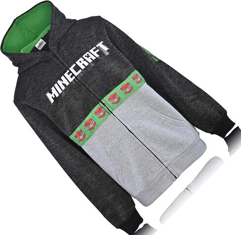 Minecraft Boys Video Game Hoodie - Black and Green Creeper Face - Official Sweatshirt in Kuwait