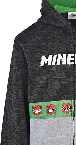 Minecraft Boys Video Game Hoodie - Black and Green Creeper Face - Official Sweatshirt in Kuwait