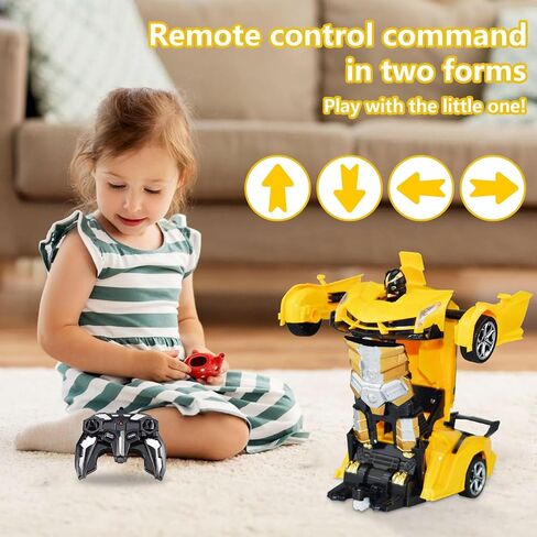 Remote Control Car Transform Robot Car, One Click Deformation, 2.4Ghz Anti-Jamming, 360 Degree Rotation Drift, Christmas Birthday Gift Toys for 3,4,5,6,7,8 Years Old Boys Girls (Frosted red) in Saudi Arabia
