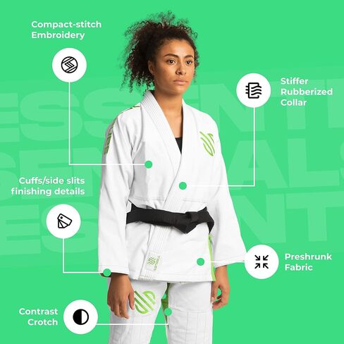 Sanabul Essential BJJ Gi for Women | Brazilian Jiu Jitsu Gi for Women | Lightweight Kimono, Preshrunk Fabric in Kuwait