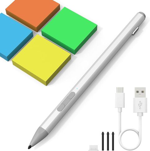 Surface Pen for Microsoft Surface Pro 11/10/9/X/8/7/6/5/4/3, Surface Go/Laptop/Studio/Book 4/3/2/1, Windows Surface Pen with 4096 Pressure, Palm Rejection, Magnetic Attachment, 3 Nib, Rechargeable in Saudi Arabia