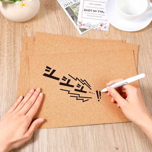 9 PCS Cork Sheets Cork Packing for Coasters Closts with inting -acting play shot plash plads with sticky for Office School Home Diarys (11.81 × 8.26 × 0.04inches) in Kuwait