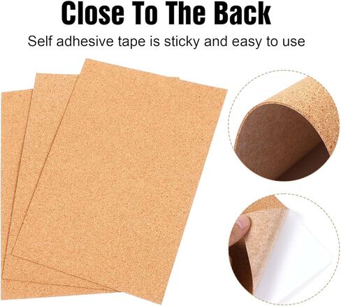 9 PCS Cork Sheets Cork Packing for Coasters Closts with inting -acting play shot plash plads with sticky for Office School Home Diarys (11.81 × 8.26 × 0.04inches) in Kuwait