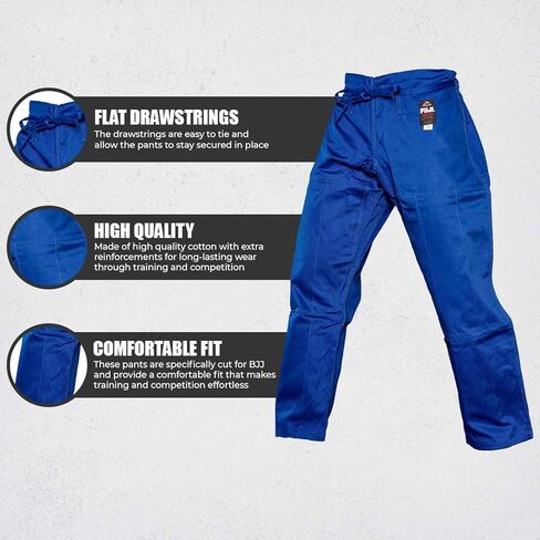Fuji GI Pants – Adult Brazillian Jiu-Jitsu Pants with Flat Drawstrings - Long-lasting BJJ and Gi Pants for Training & Competition, Navy, Size A4 in Saudi Arabia