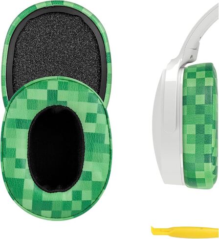 Geekria QuickFit Replacement Ear Pads for Skullcandy Crusher Wireless Crusher Evo Crusher ANC Hesh 3 Headphones Ear Cushions, Headset Earpads, Ear Cups Cover Repair Parts (Green) in Kuwait