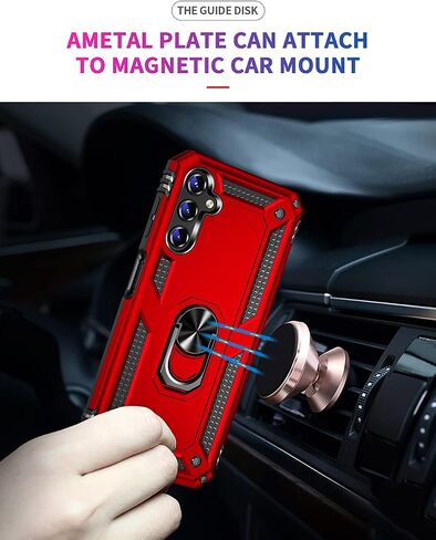 Androgate Compatible with Samsung A14 5G Case, Galaxy A14 5G Case, with HD Screen Protector, Military-Grade Metal Ring Holder Kickstand 15ft Drop Tested Cover Case for Samsung Galaxy A14 5G Purple in Saudi Arabia