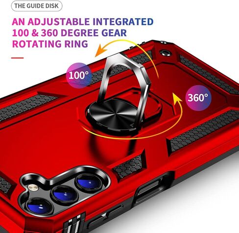 Androgate Compatible with Samsung A14 5G Case, Galaxy A14 5G Case, with HD Screen Protector, Military-Grade Metal Ring Holder Kickstand 15ft Drop Tested Cover Case for Samsung Galaxy A14 5G Purple in Saudi Arabia
