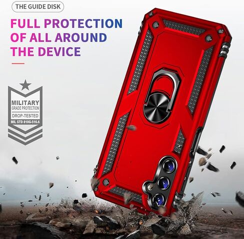 Androgate Compatible with Samsung A14 5G Case, Galaxy A14 5G Case, with HD Screen Protector, Military-Grade Metal Ring Holder Kickstand 15ft Drop Tested Cover Case for Samsung Galaxy A14 5G Purple in Saudi Arabia