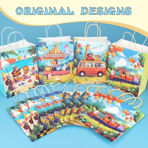 أكياس هدايا لعبة Kauai Sun 16PCS ، أربعة تصميمات فريدة من نوعها حقائب جيدة للبنين فتيات الأطفال ، والألعاب. in Kuwait