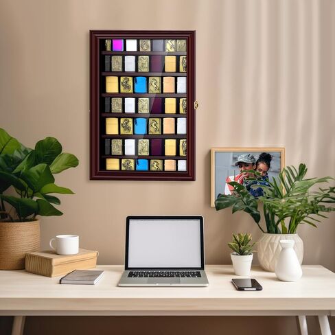 Lighter Display Case Wall Mount Display Case for Lighter Detachable Wooden Cabinet W/98% UV Acrylic Door Lockable Spoon Storage Box for Collection(11.5 x 13.78 x 2.17 Inch,Black) in Kuwait
