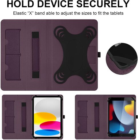 Universal 9-10.1 Inch Tablet Case, Universal case for 10.1 Inch Android Tablet,Protective Folio Stand Android Case for 9 10 10.1 10.2 10.5 Inch Tablet with Hand Strap and Cards Slots,Black in Kuwait
