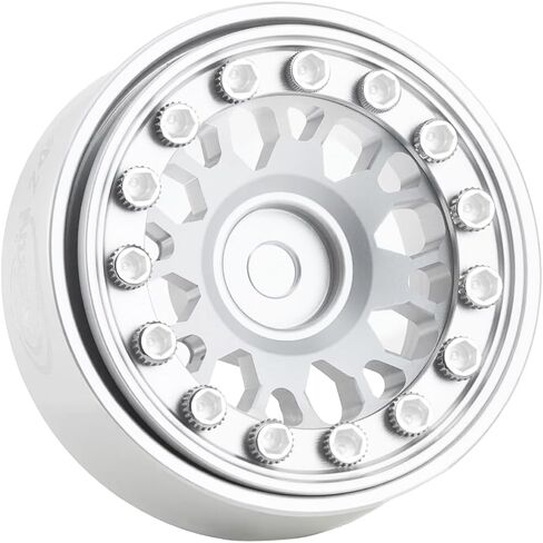 4PCS Aluminum 1.0 Inch Beadlock Wheels Hubs for 1/24 Axial SCX24 AX24 FCX24 TRAXXAS TRX4M Redcat Ascent-18 1/18 HPI Venture18 RC Crawler Car Upgrades,Chrome in Saudi Arabia